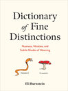 Cover image for Dictionary of Fine Distinctions